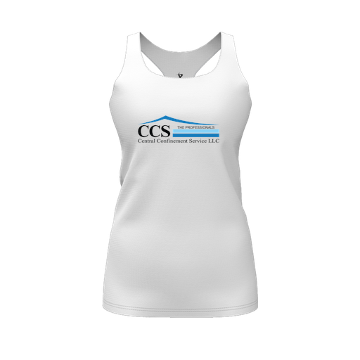 [FT0TRBWH-FYS-LOGO1] Decker Racerback Tank Top (Female Youth S, White, Logo 1)