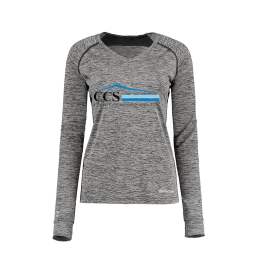 [222770.K94.XS-LOGO1] Ladies Electric Long Sleeve Shirt (Female Adult XS, Black, Logo 1)