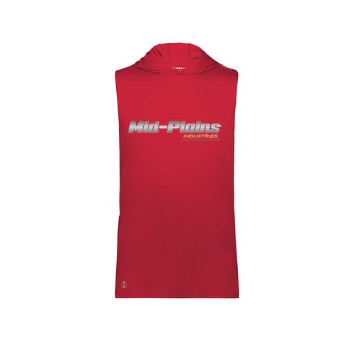 [222590.083.XS-LOGO2] Men's CoolDry Sleeveless Hoodie (Adult XS, Red, Logo 2)