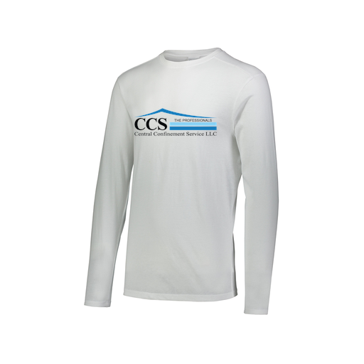 [FTLCUBWH-AXS-LOGO1] Decker Men's Tri-Blend T-Shirt - Long Sleeve (Adult XS, White, Logo 1)