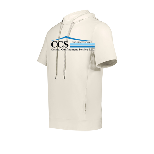 [222505.907.S-LOGO1] Men's Venturs Soft Knit Short Sleeve Hoodie (Adult S, White, Logo 1)