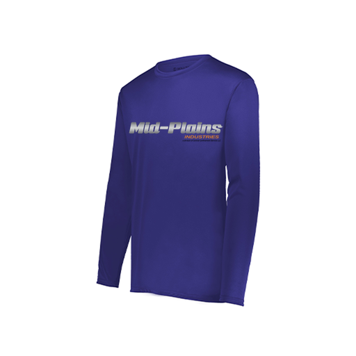 [222822.747.XS-LOGO2] Men's LS Smooth Sport Shirt (Adult XS, Purple, Logo 2)