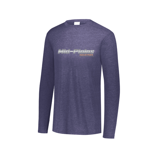 [FTLCUBNV-AXS-LOGO2] Decker Men's Tri-Blend T-Shirt - Long Sleeve (Adult XS, Navy, Logo 2)