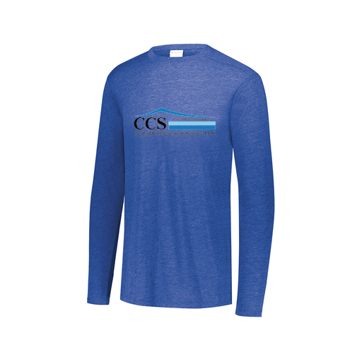 [FTLCUBRY-AXS-LOGO1] Decker Men's Tri-Blend T-Shirt - Long Sleeve (Adult XS, Royal, Logo 1)