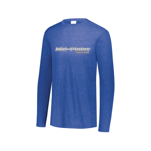 [FTLCUBRY-AXS-LOGO2] Decker Men's Tri-Blend T-Shirt - Long Sleeve (Adult XS, Royal, Logo 2)