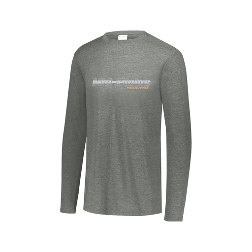 [FTLCUBGY-AXS-LOGO2] Decker Men's Tri-Blend T-Shirt - Long Sleeve (Adult XS, Gray, Logo 2)