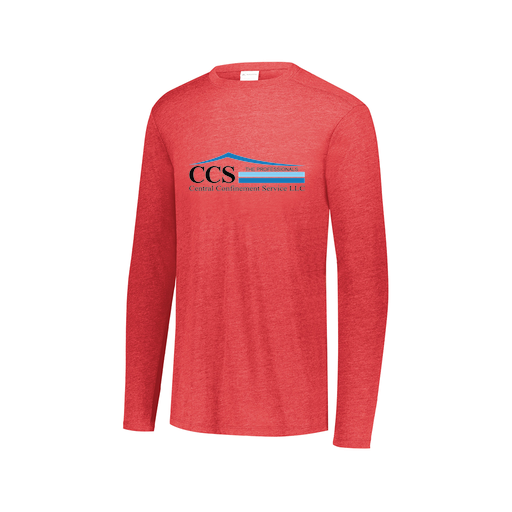 [FTLCUBRD-AXS-LOGO1] Decker Men's Tri-Blend T-Shirt - Long Sleeve (Adult XS, Red, Logo 1)