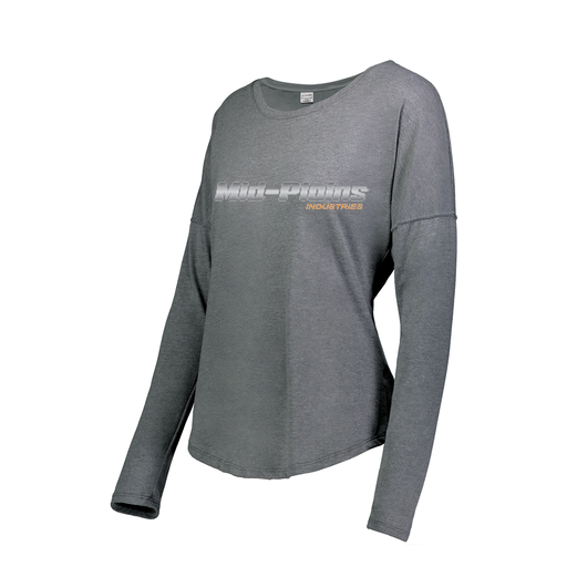 [FTLCUBGY-FAXS-LOGO2] Decker Women's Tri-Blend T-Shirt - Long Sleeve (Female Adult XS, Gray, Logo 2)